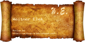 Weitner Elek névjegykártya